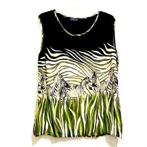 Your 6th Sense Women’s Sleeveless Top Zebra Animal Print Design